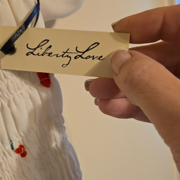 Liberty Love White Dress with Cherry Print SZ S - Picture 3 of 8